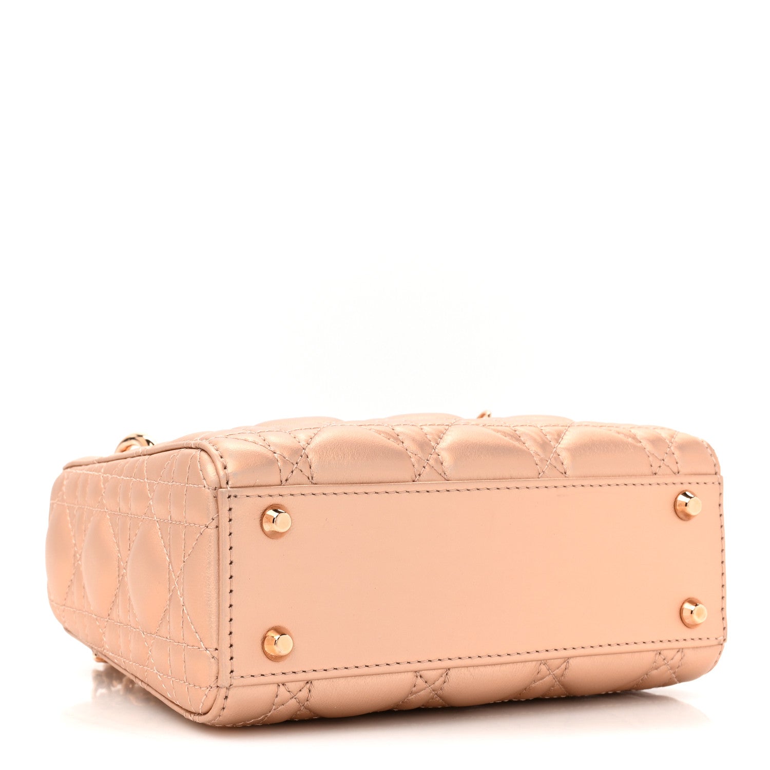 Christian Dior Iridescent Metallic Lambskin Cannage Mini Lady Dior Pink 4 of 12