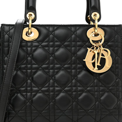 Christian Dior Lambskin Cannage Medium Lady Dior Black 8 of 10