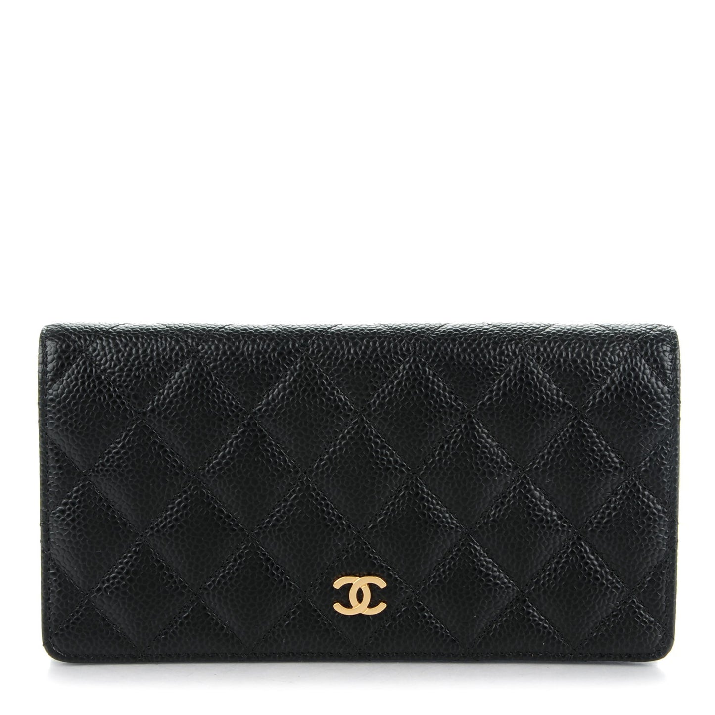 Caviar Quilted Yen Wallet Black