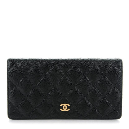 Chanel Caviar Quilted Yen Wallet Black 1 of 8