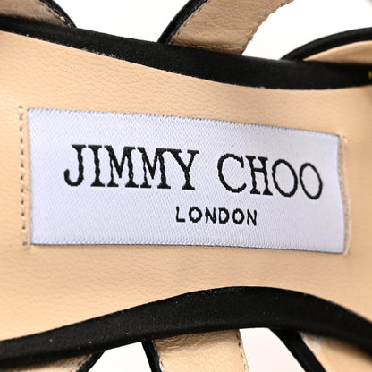 Jimmy Choo Satin Lorina 100 Sandals 35 Black 7 of 9