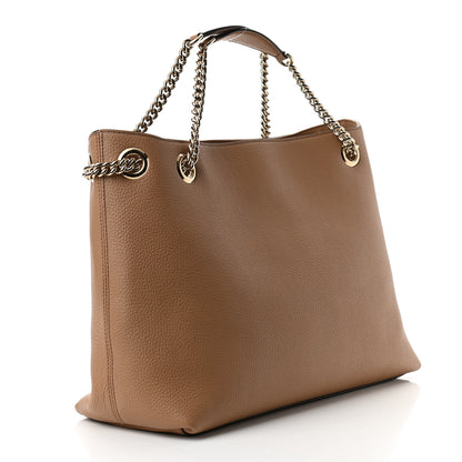 Gucci Pebbled Calfskin Medium Soho Chain Shoulder Bag Camelia 3 of 10