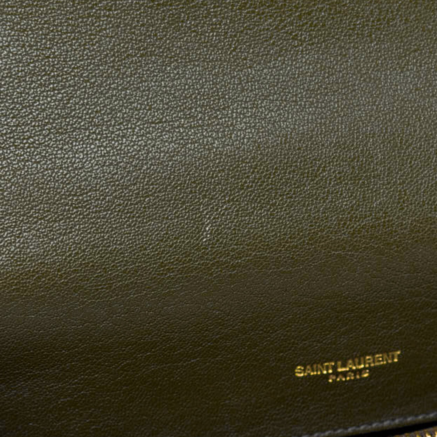 Saint Laurent Sheepskin Matelasse Chevron Monogram Medium College Bag Military Olive 14 of 14