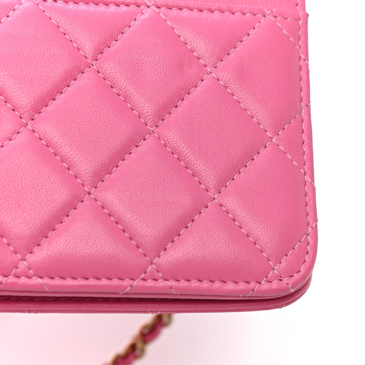 Chanel Lambskin Quilted CC Pearl Crush Wallet on Chain WOC Pink 15 of 18