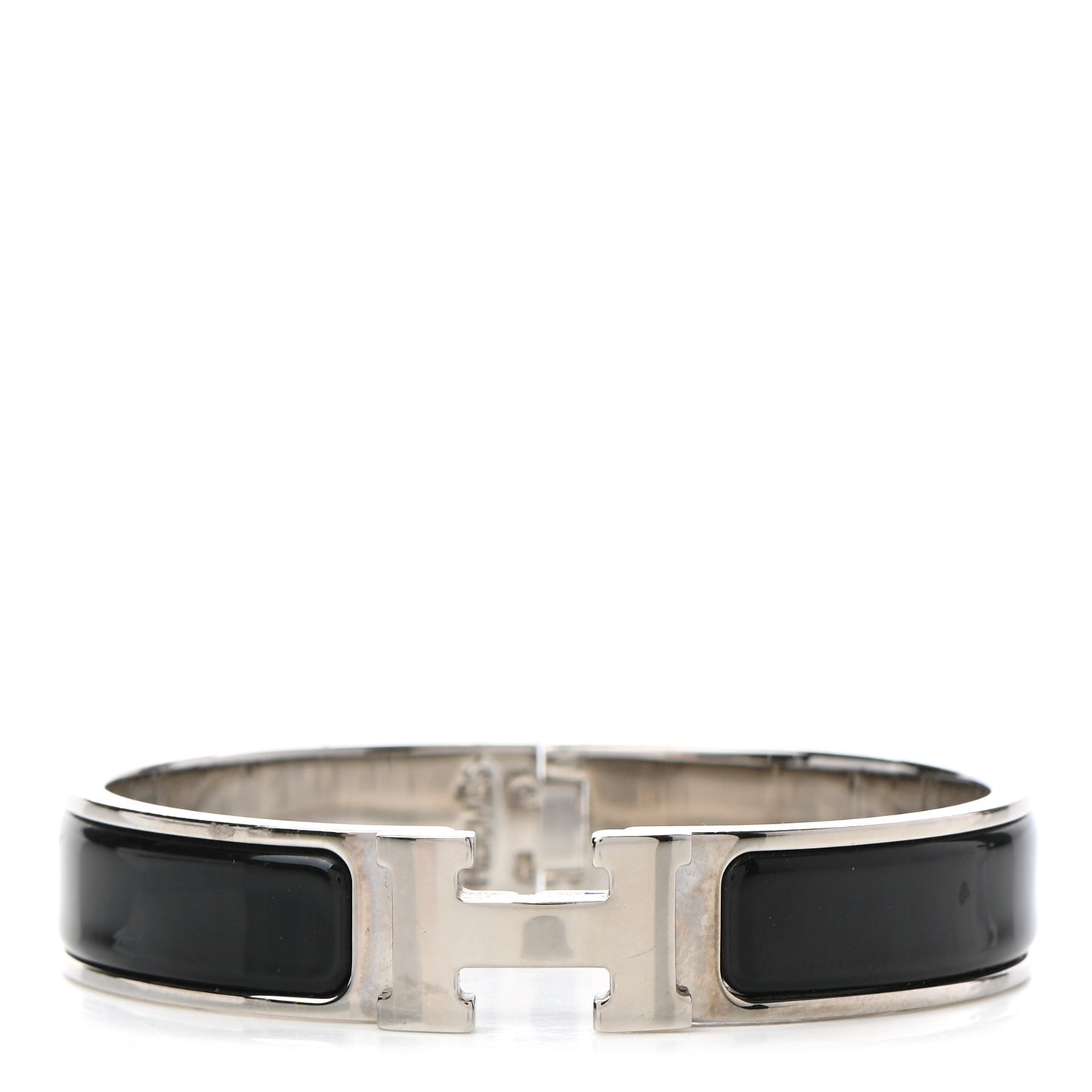 Enamel Narrow Clic Clac H Bracelet PM Black