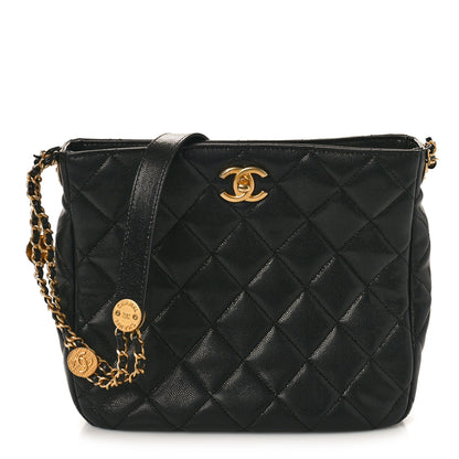 Chanel Caviar Quilted Twist Your Buttons Hobo Black 3 of 12