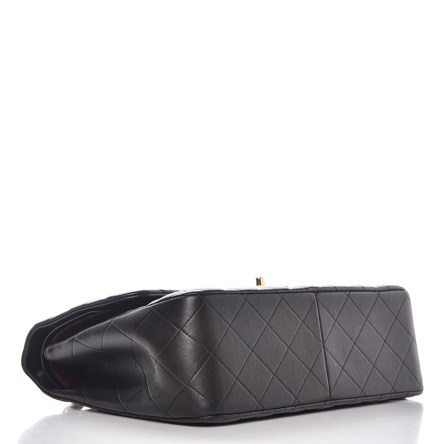Lambskin Quilted Jumbo Double Flap Black