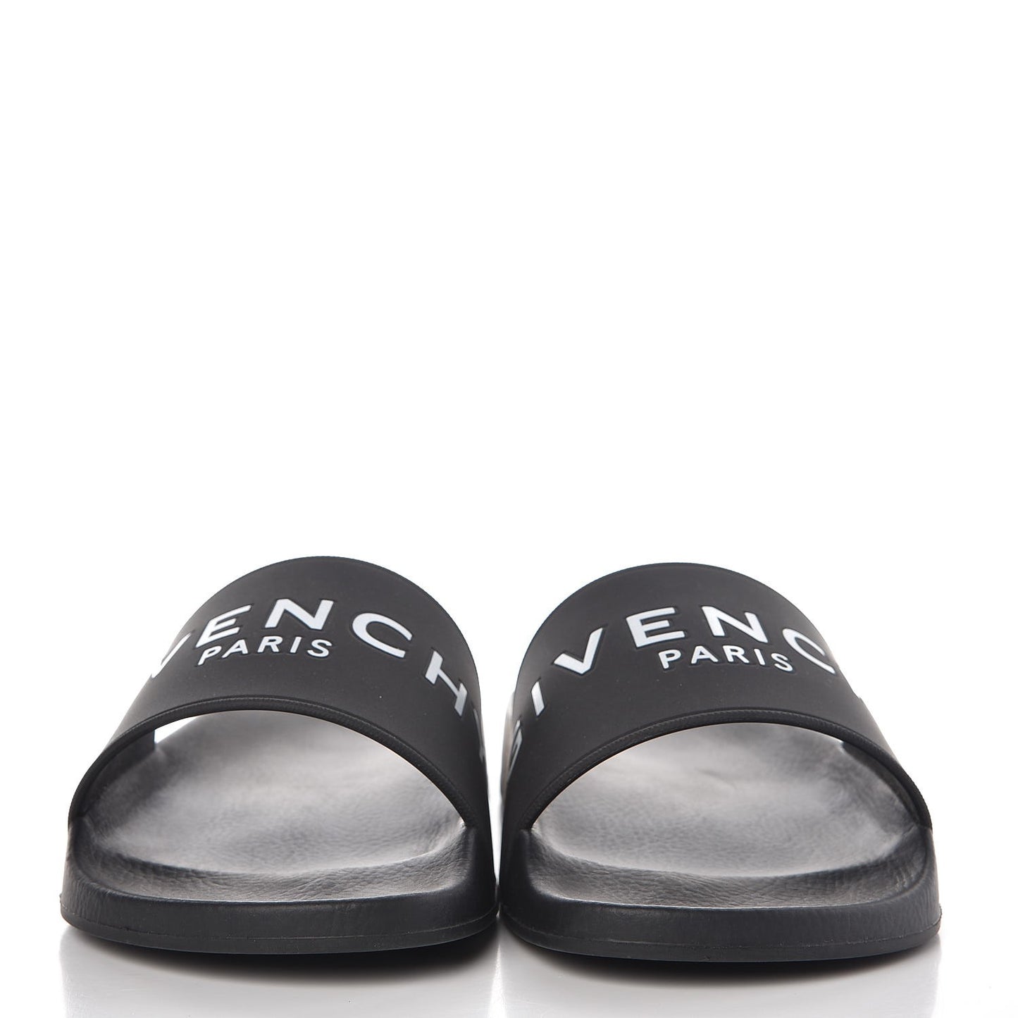 Rubber Logo Pool Slide Sandals 38 Black
