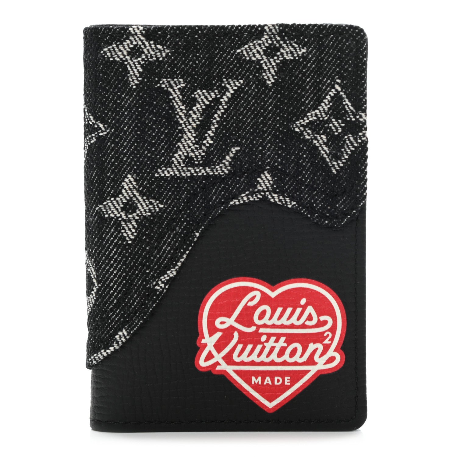 Louis Vuitton X NIGO Taurillon Monogram Denim Drip Pocket Organizer Black 1 of 7