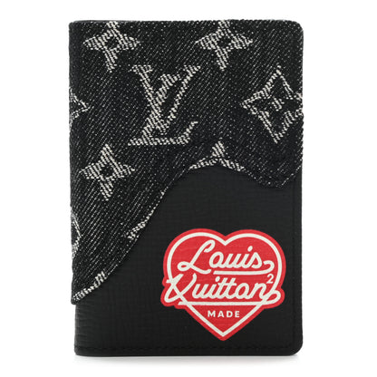 Louis Vuitton X NIGO Taurillon Monogram Denim Drip Pocket Organizer Black 1 of 7