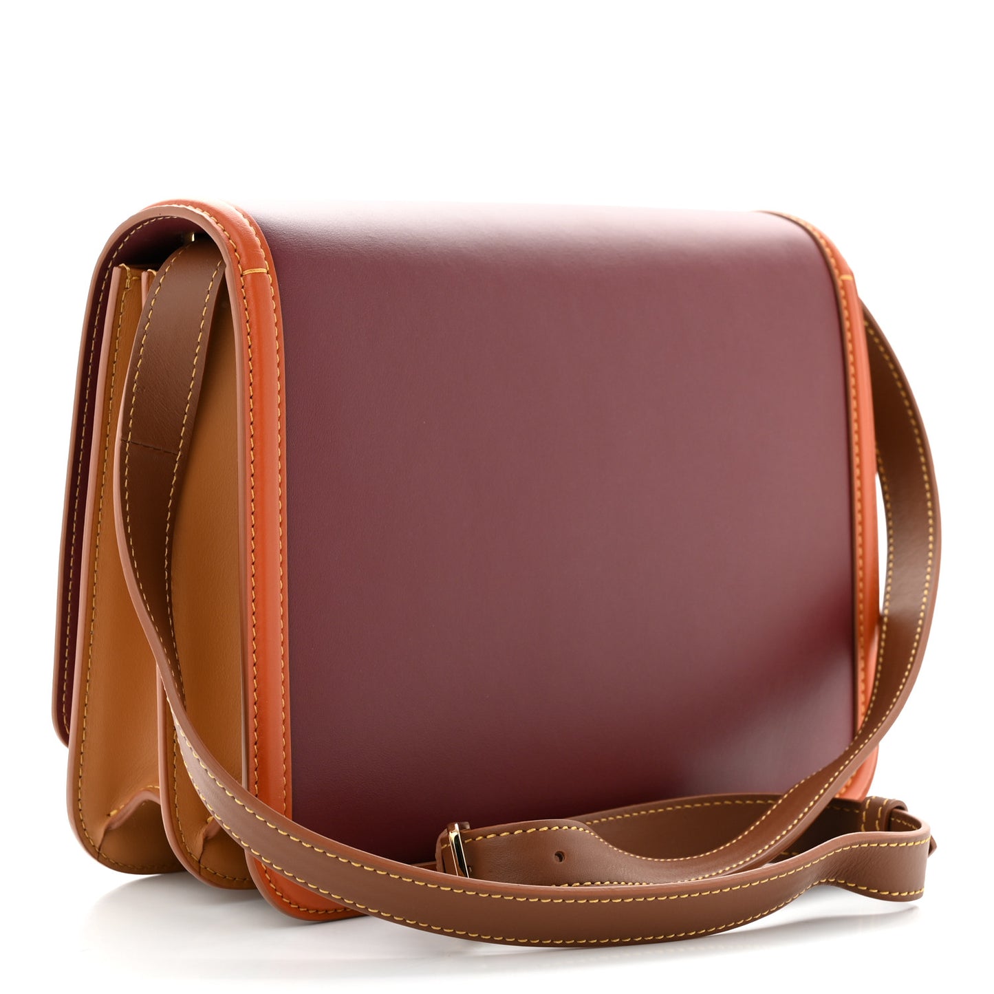 Smooth Calfskin Monogram Medium TB Bag Burgundy Multicolor