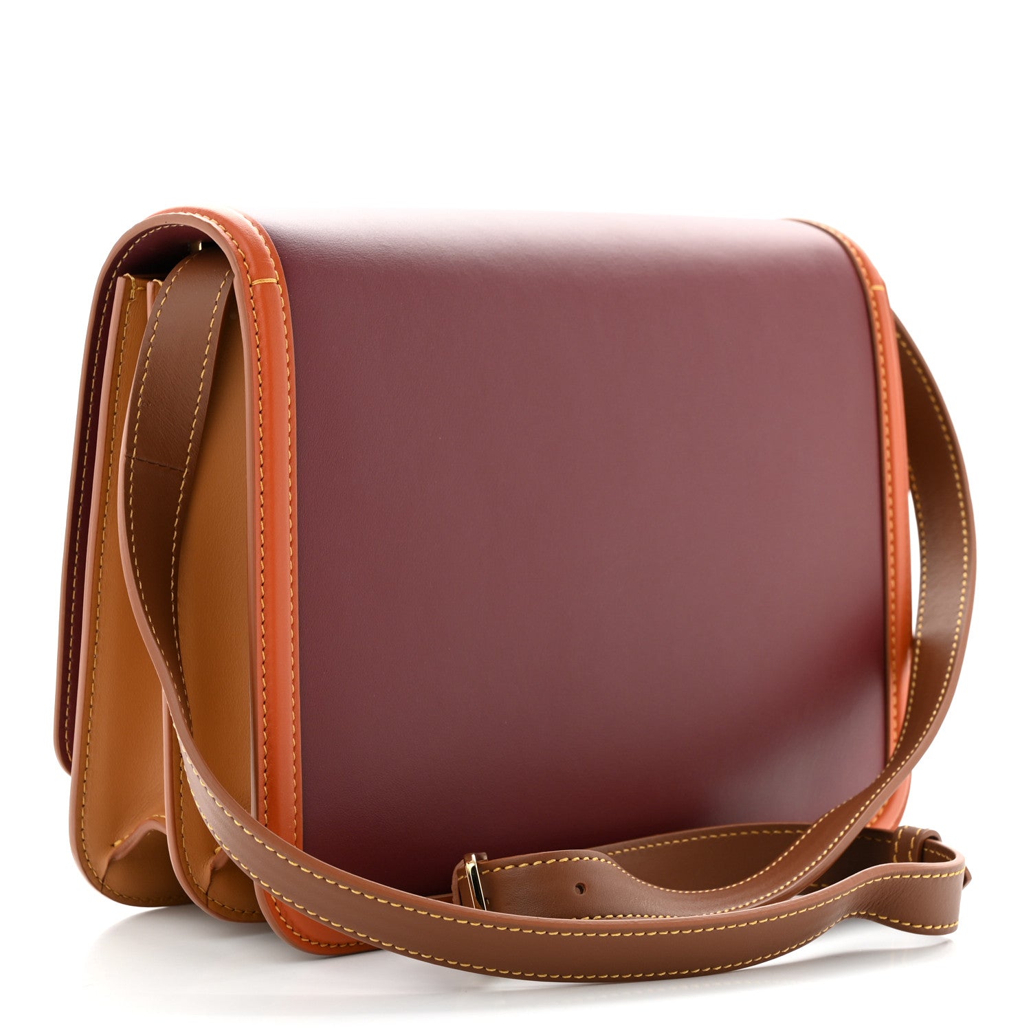 Burberry Smooth Calfskin Monogram Medium TB Bag Burgundy Multicolor 3 of 9