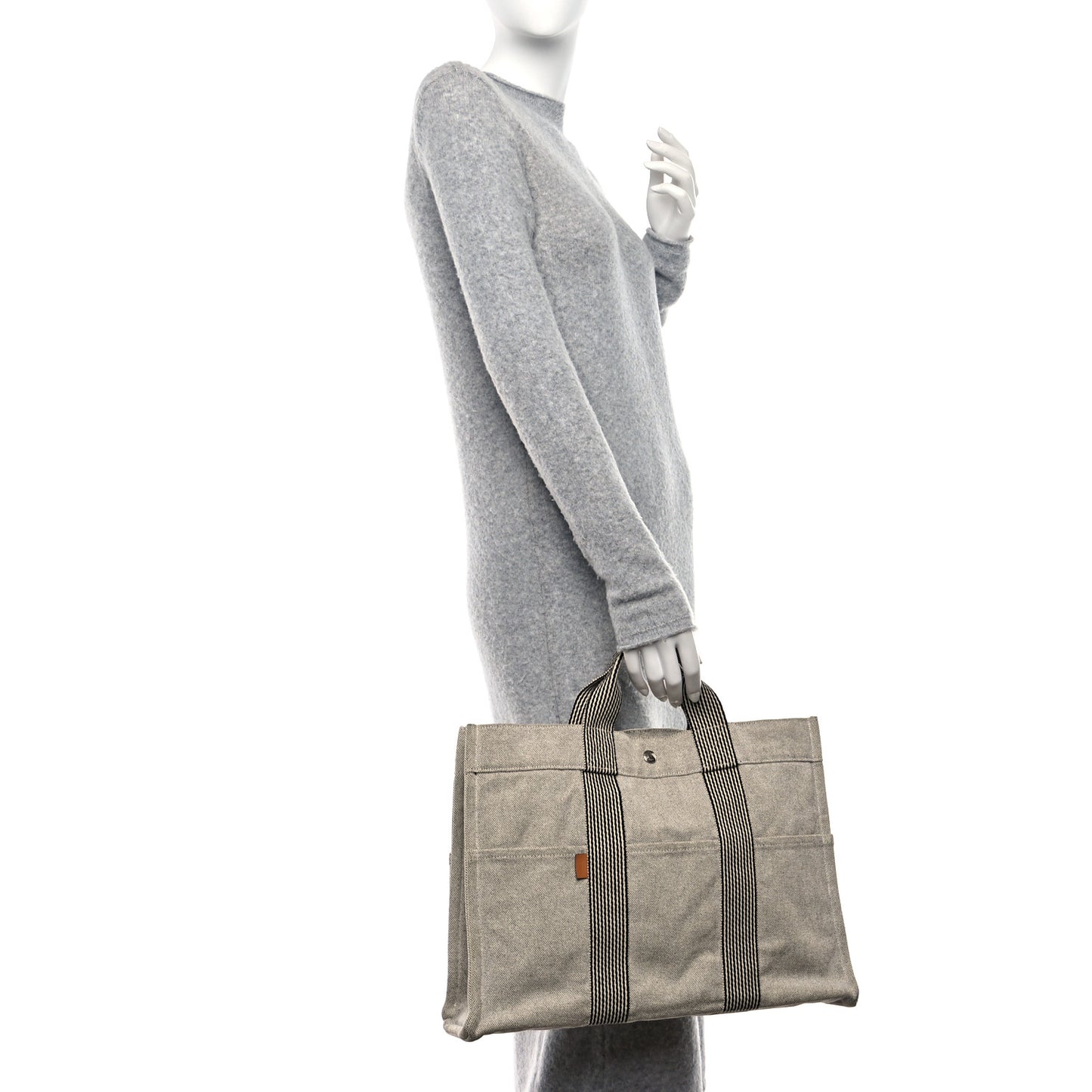 Canvas Herline GM Tote Light Grey