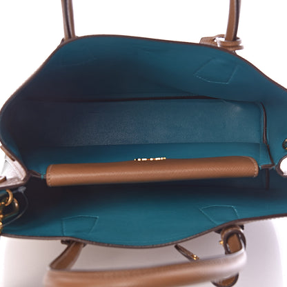 Prada Saffiano Cuir Medium Double Bag Cannella Turchese 5 of 9