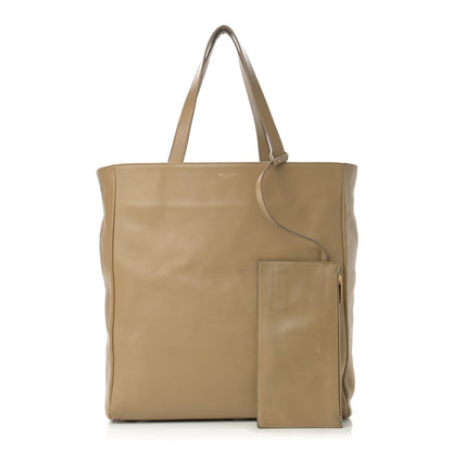 Saint Laurent Calfskin Suede North South Reversible Shopping Tote Beige Black 1 of 17