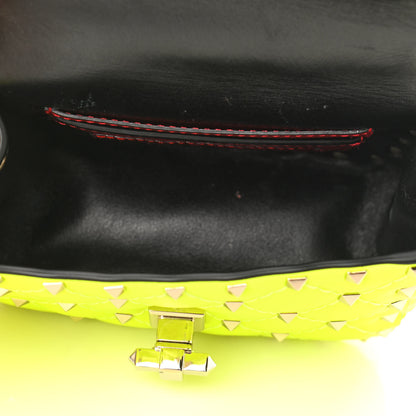 Valentino Garavani Calfskin Micro Rockstud Spike Shoulder Bag Lime 5 of 9