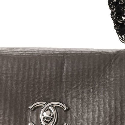 Chanel Tweed Calfskin Tweedy Single Flap Grey 9 of 12