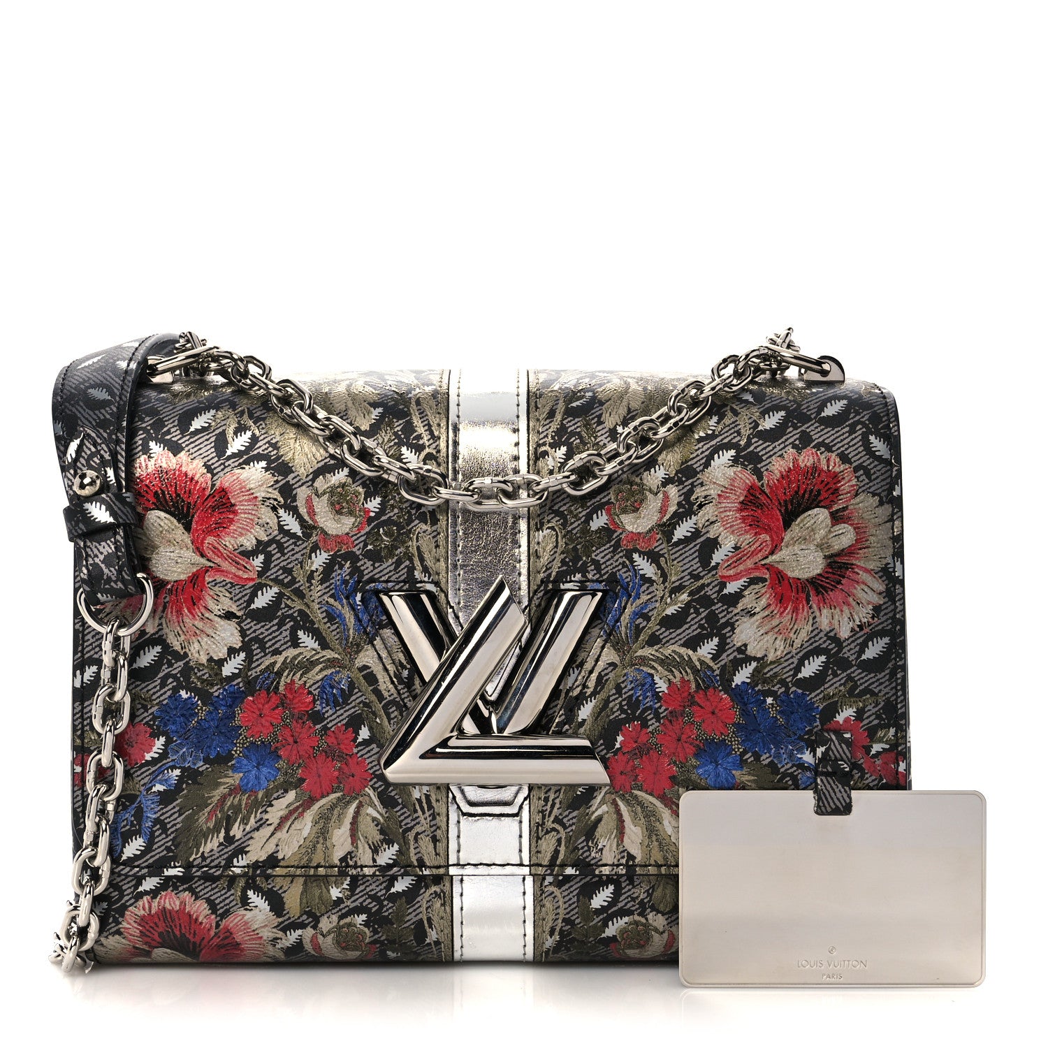 Louis Vuitton Calfskin Printed Twist Shoulder Bag MM Multicolor 1 of 9