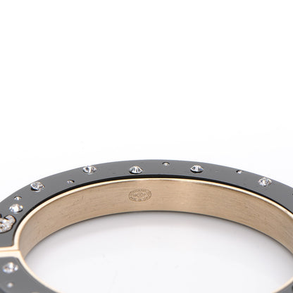 Chanel Resin Crystal CC Bangle Black Gold 5 of 6