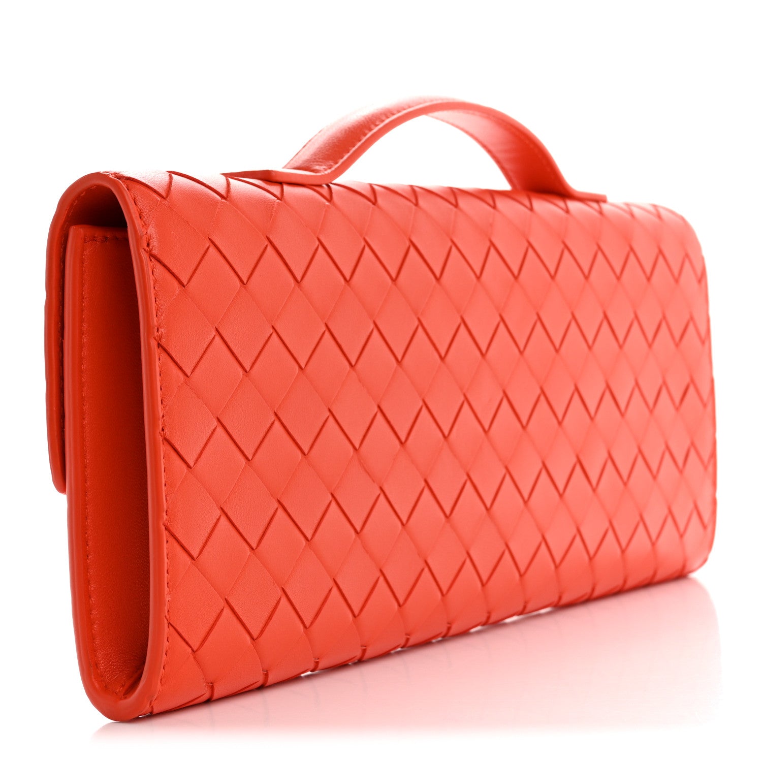 Bottega Veneta Nappa Intrecciato Long Andiamo Top Handle Clutch Orange 3 of 9