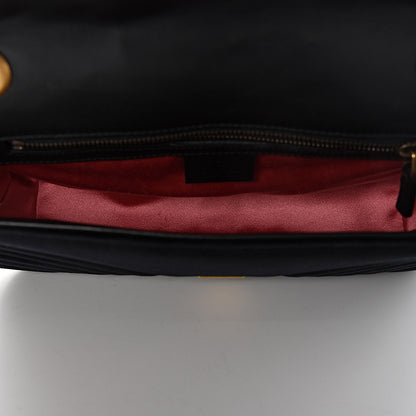 Gucci Velvet Matelasse Small GG Marmont Shoulder Bag Black 5 of 12