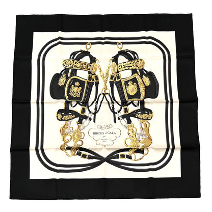 Hermes Silk Brides De Gala Scarf 90 Black Creme Gold 1 of 5
