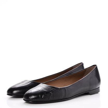 Hermes Glossy Calfskin Neuilly Ballerina Flats 38.5 Black 3 of 9