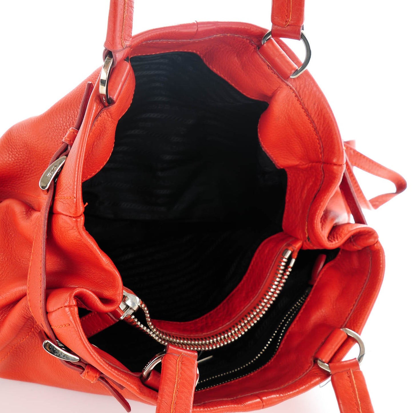 Vitello Daino Shoulder Bag Arancio