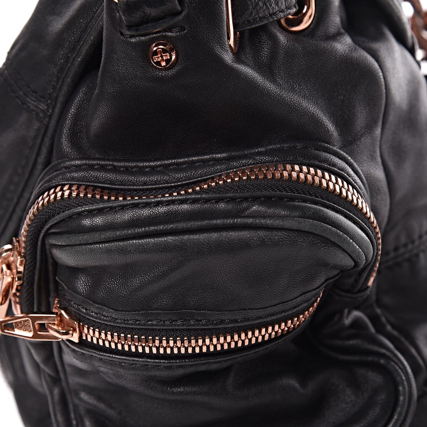 Lambskin Mini Marti Backpack Washed Black Rose Gold Hardware