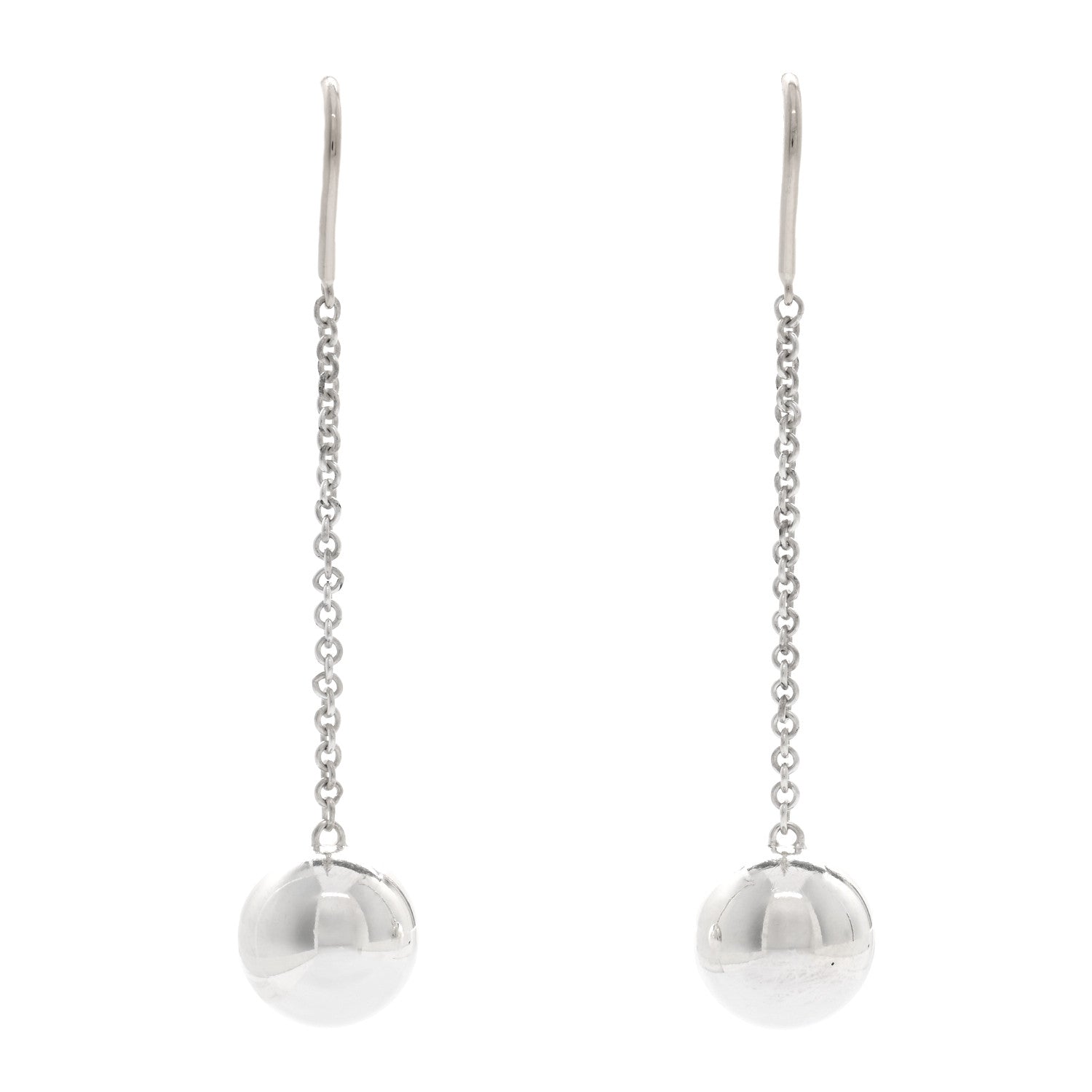 Tiffany Sterling Silver 10mm HardWear Ball Drop Earrings 1 of 3