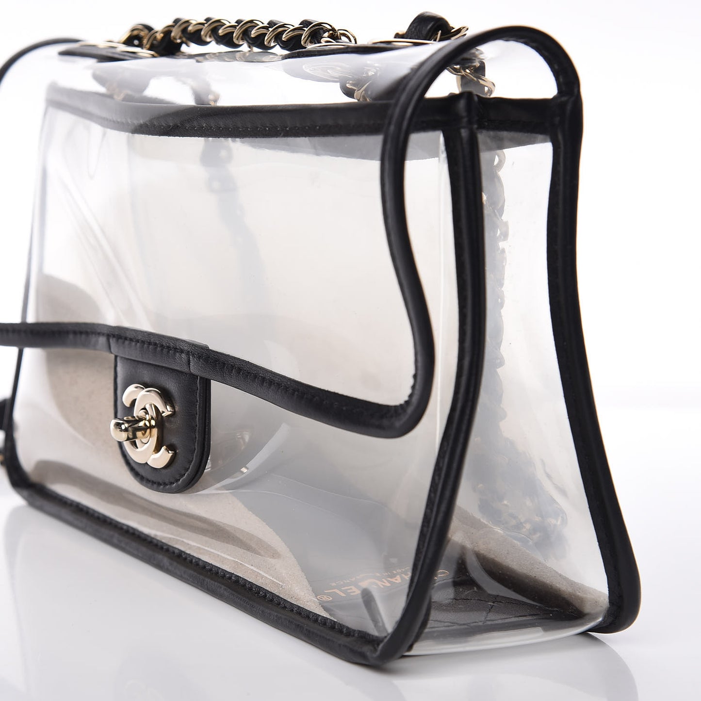 Lambskin PVC Medium Coco Sand Flap Black