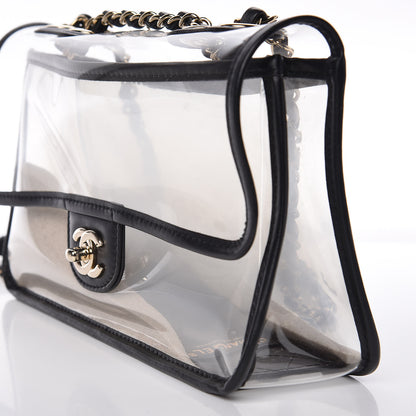 Chanel Lambskin PVC Medium Coco Sand Flap Black 13 of 14