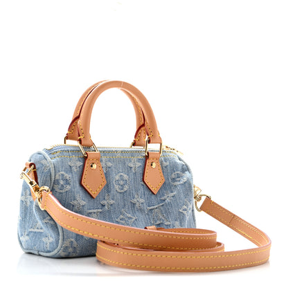 Louis Vuitton Monogram Denim Nano Speedy Sky Blue 3 of 13