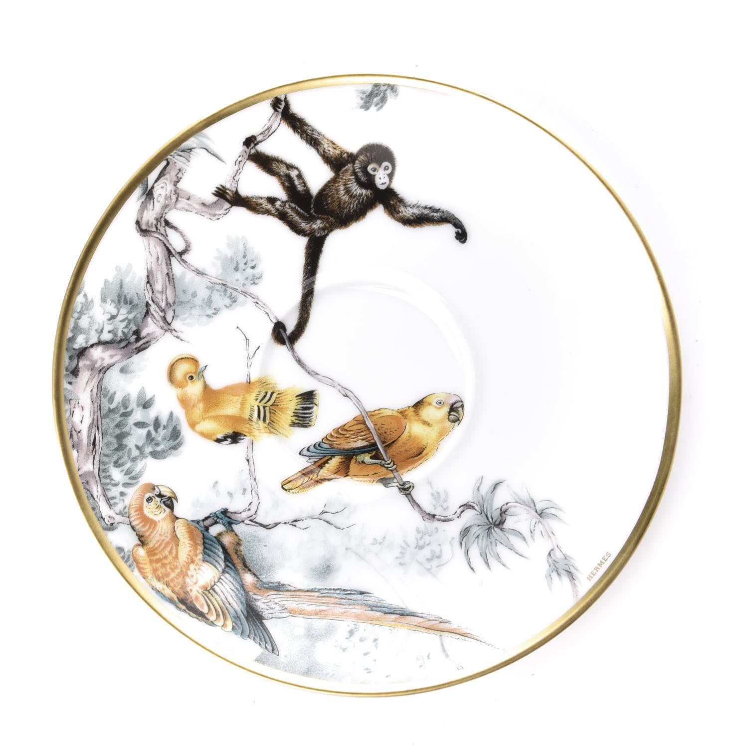 Hermes Porcelain Carnets d'Equateur Tea Cup and Saucer Set of 2 6 of 9