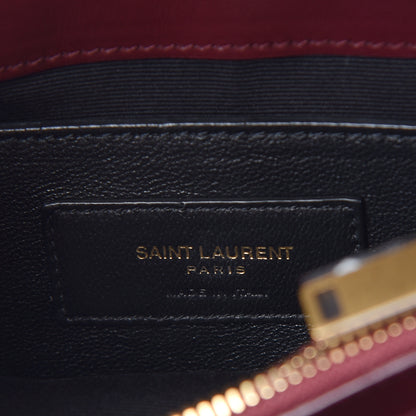 Saint Laurent Calfskin Y Quilted Monogram Small Loulou Chain Satchel Dark Legion Red 8 of 16