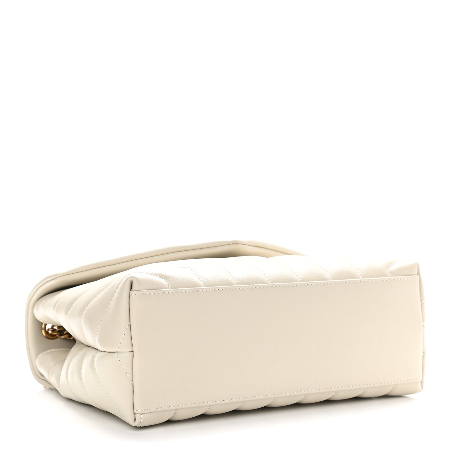 Calfskin Y Quilted Monogram Small Loulou Chain Satchel Crema Soft