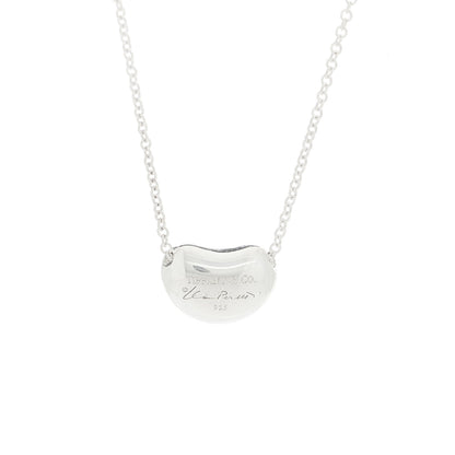 Tiffany Sterling Silver Elsa Peretti 12mm Bean Pendant Necklace 6 of 6