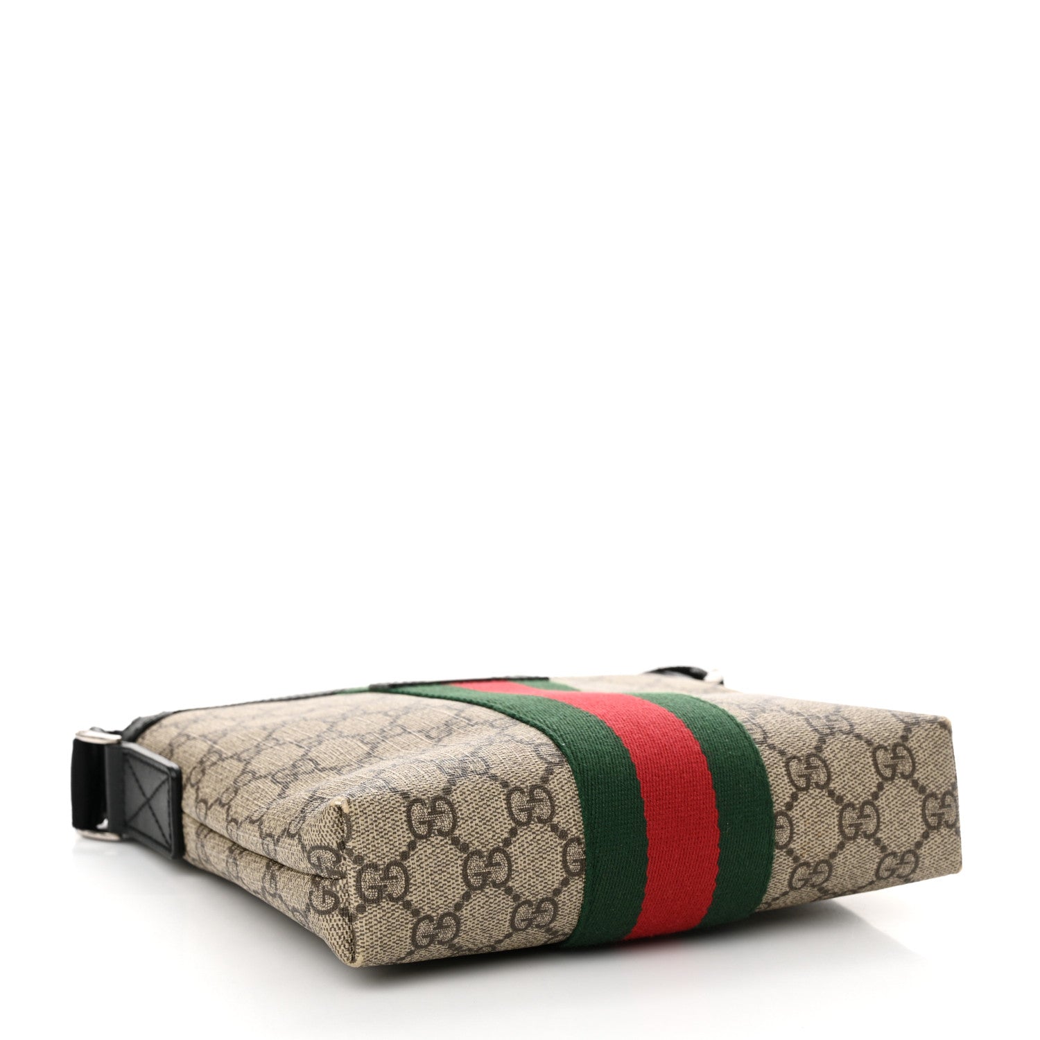Gucci GG Supreme Monogram Web Messenger Bag Black 4 of 11