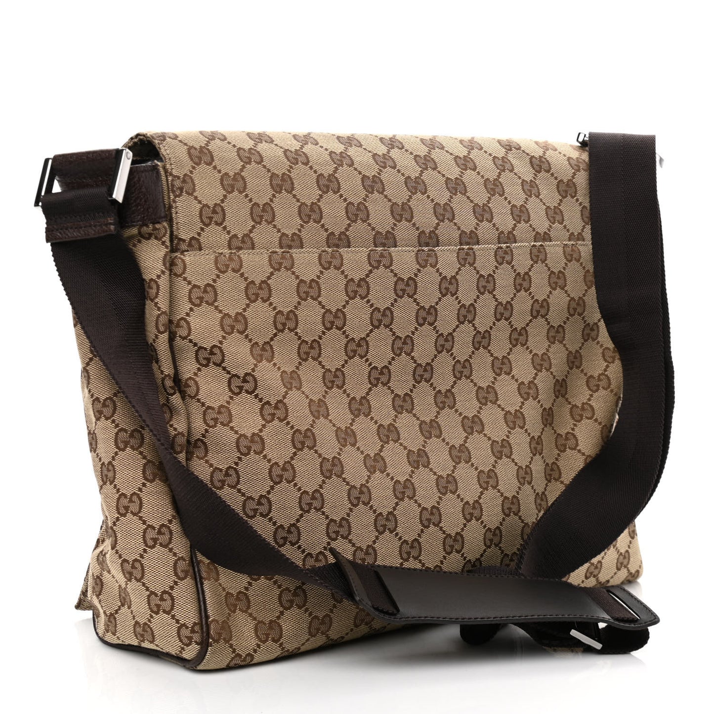 GG Monogram Medium Flap Messenger Bag Beige Dark Brown