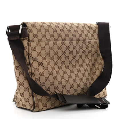 Gucci GG Monogram Medium Flap Messenger Bag Beige Dark Brown 3 of 10