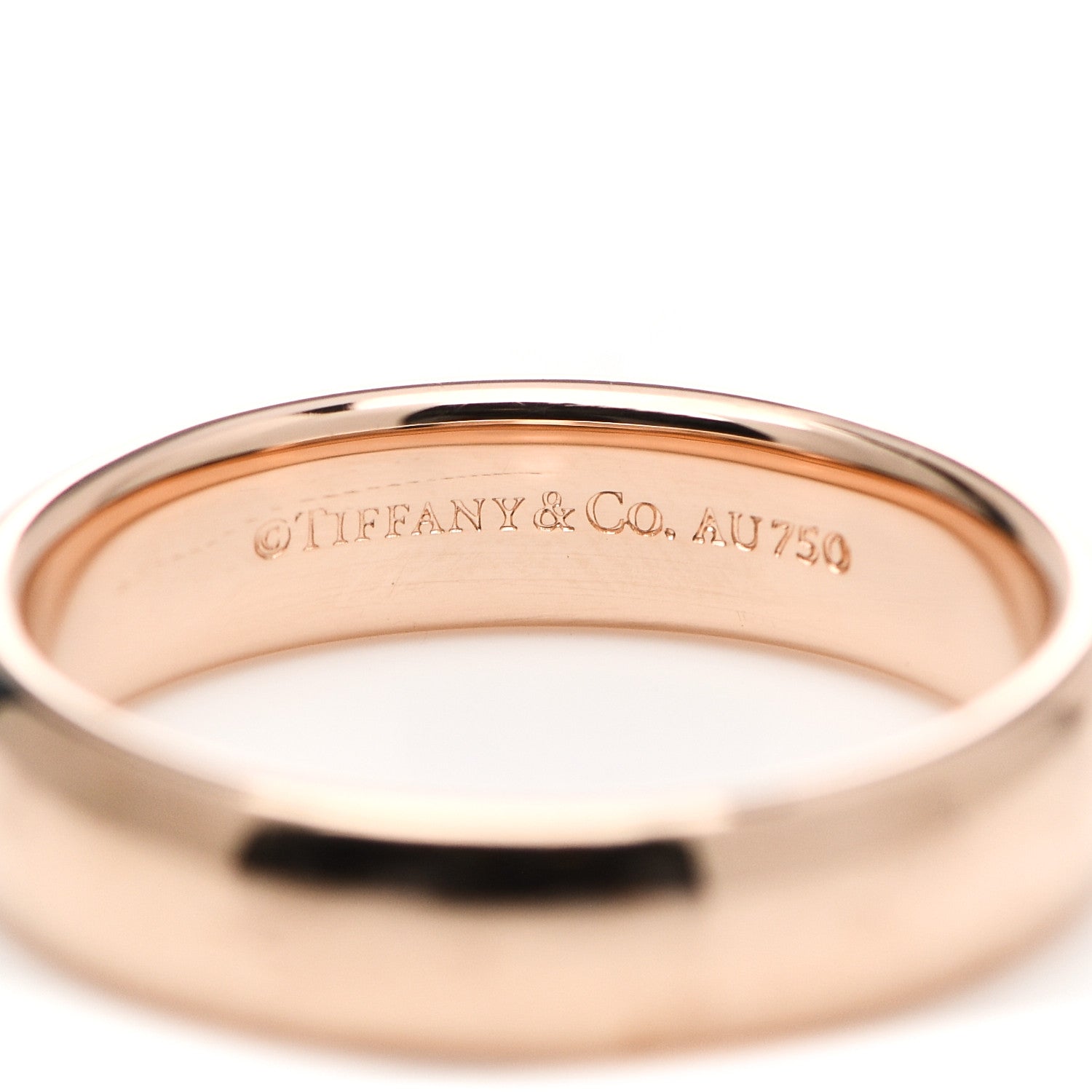 Tiffany 18K Rose Gold 4.5mm Classic Wedding Band Ring 50 5.25 4 of 6