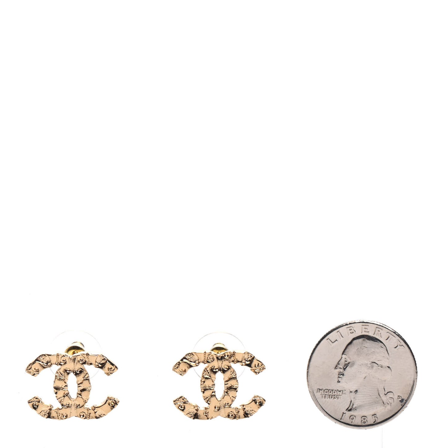 Textured CC Earrings Gold