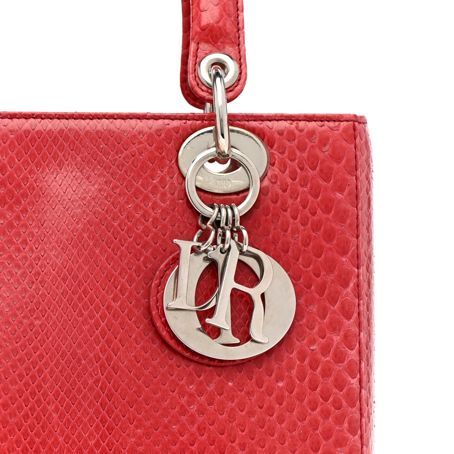 Snakeskin Medium Lady Dior Pink