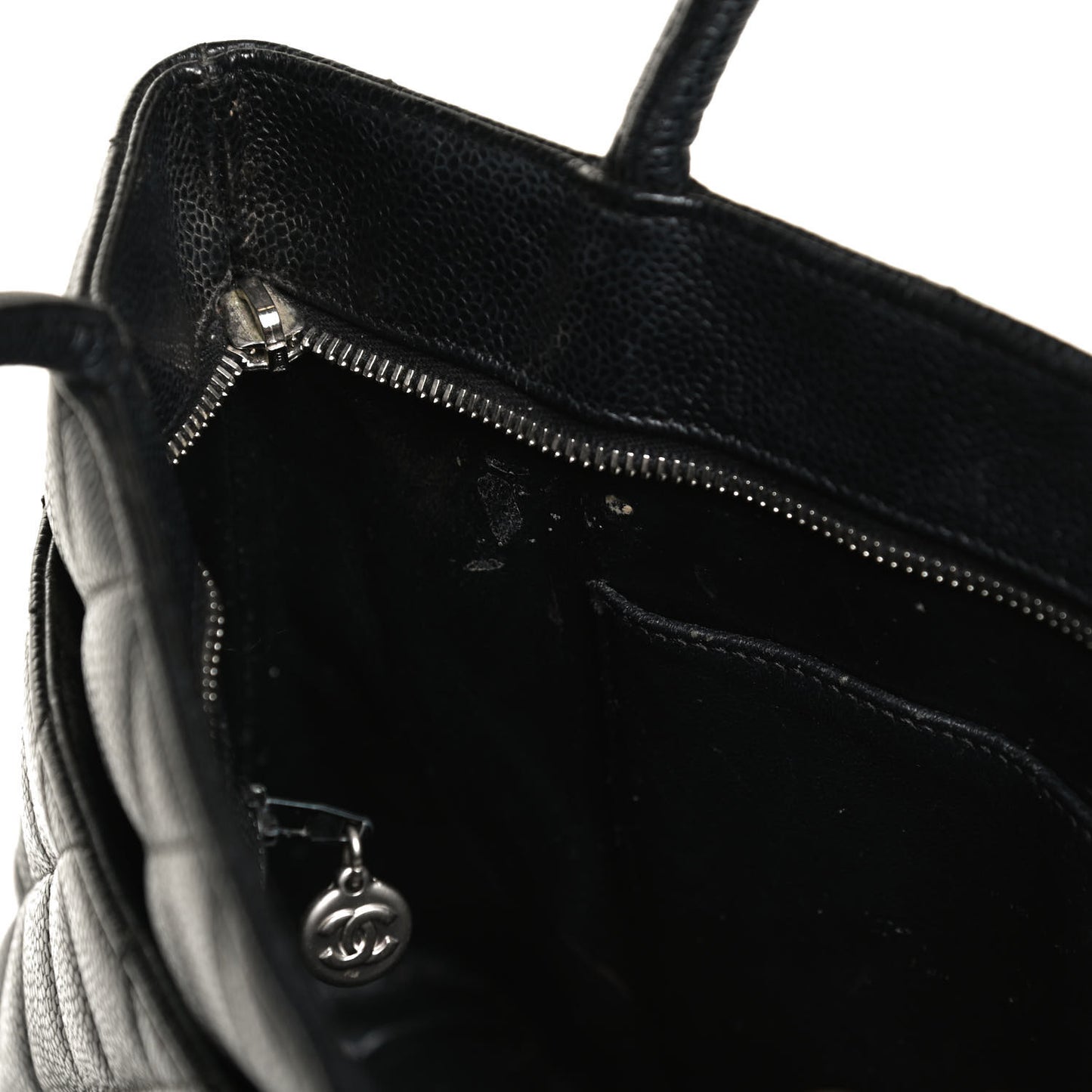 Caviar Quilted Medallion Tote Black