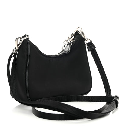 Prada Tessuto Nylon Mini Re-Edition 2000 Shoulder Bag Black 3 of 14