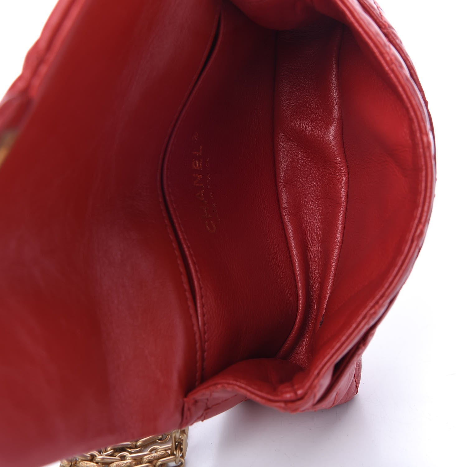 Chanel Aged Calfskin Quilted 2.55 Reissue Flap Belt Bag Red 5 of 10