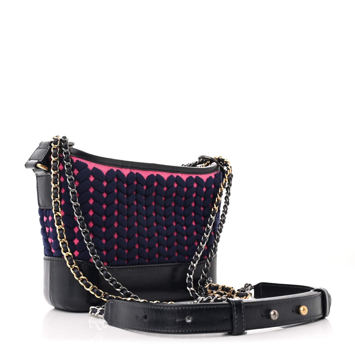 Chanel Wool Calfskin Small Gabrielle Hobo Dark Navy 3 of 10