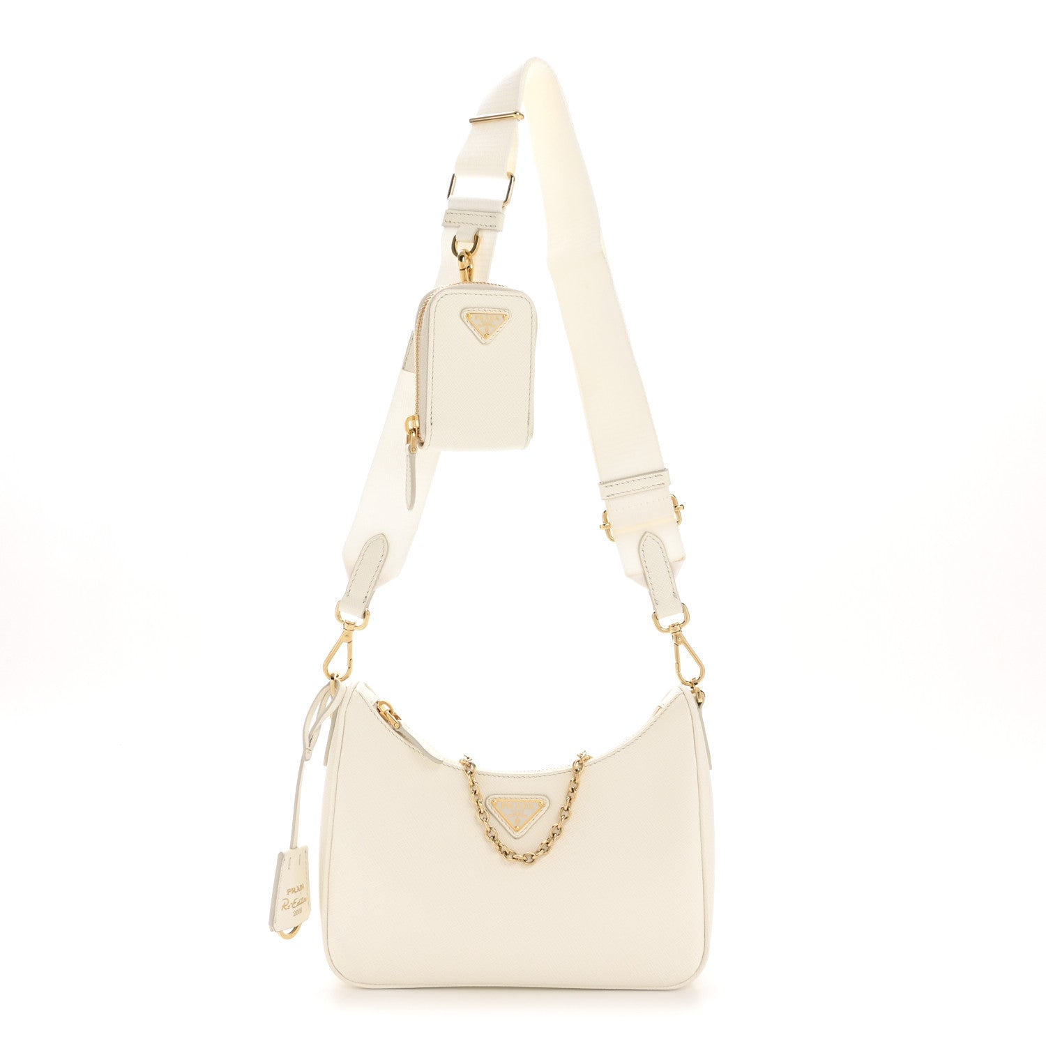 Prada Saffiano Re-Edition 2005 Shoulder Bag White 1 of 14