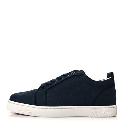 Christian Louboutin Nubuck Mens Louis Junior Orlato Flat Sneakers 42 42 Marine 1 of 9