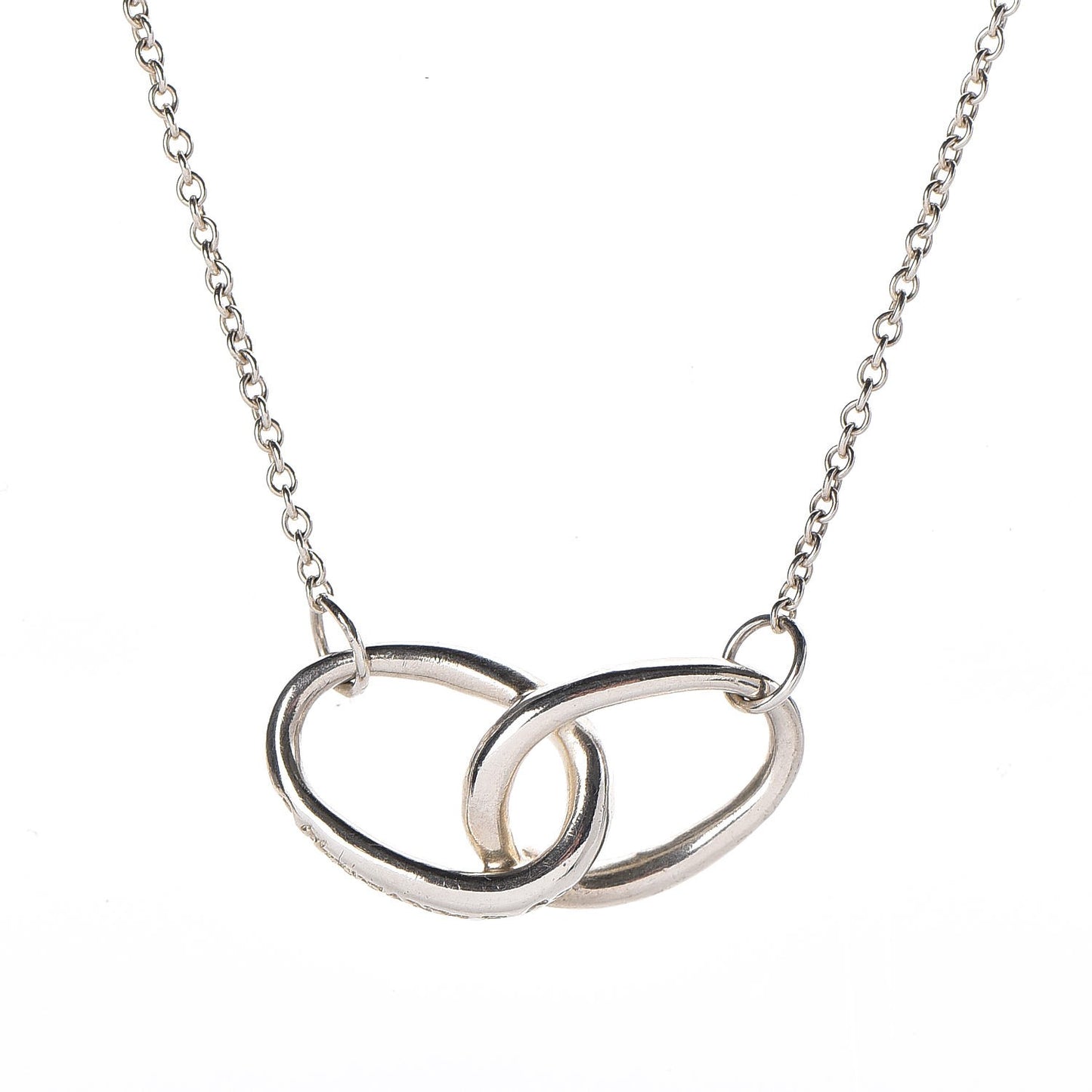 Sterling Silver Elsa Peretti Interlocking Ovals Pendant Necklace